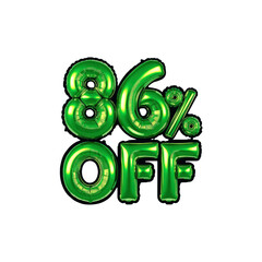 86% Off Sale - Green Balloon Numbers Discount