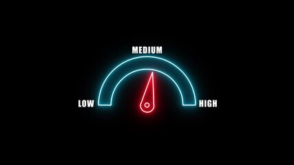 Digital symbols at the speedometer. Car mileage, measuring kilometers. Circle speed control. Animation of glowing neon Electric Car Speedometer icon isolated .Energy meter icon. - Powered by Adobe
