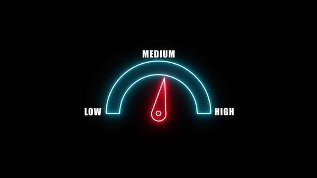 Digital symbols at the speedometer. Car mileage, measuring kilometers. Circle speed control. Animation of glowing neon Electric Car Speedometer icon isolated .Energy meter icon.