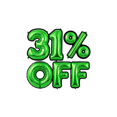 31% Off Green Balloon Sale Banner