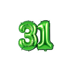 Green Number 31 Balloon for Celebrations and Events