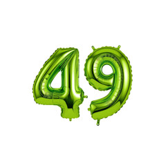 Lime Green Number 49 Foil Balloons, 49th Birthday, Anniversary, Celebration