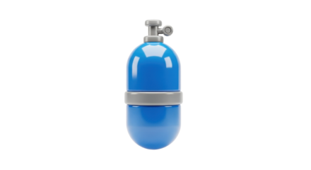 A stylized, light-blue oxygen tank, isolated against a white background.