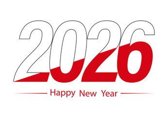 Happy New Year 2026. Stylized number 2026 for New Year and Christmas greetings.