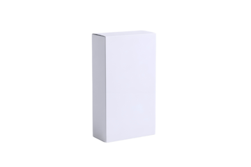 A simple white rectangular prism object isolated on transparent background
