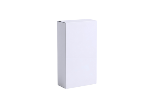 A simple white rectangular prism object isolated on transparent background