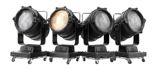 Isolated Stage Lights on Transparent Background for Creative Projects and Designs