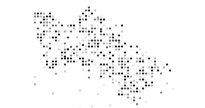 Ethereal Spheres Converge to Sculpt Turkmen Map Silhouette