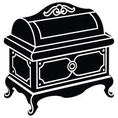 victorian carved jewelry chest vector icon