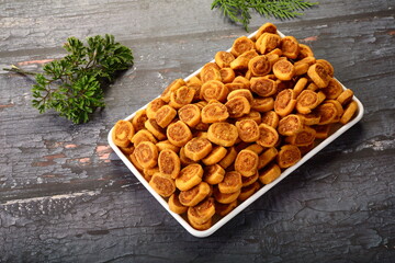 Bhakarwadi - delicious North Indian snack food. 