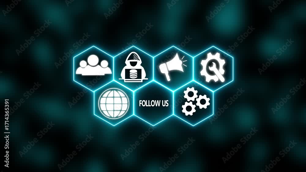Wall mural a power button in german on a futuristic display. technology and network concept. abstract wave tech