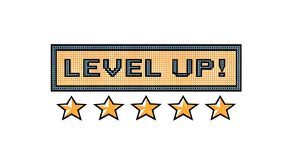 Pixelated level up celebration digital realm graphic design colorful environment creative viewpoint game concept