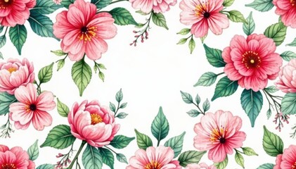 Fototapeta premium Romantic watercolor spring blooms, seamless floral pattern for textiles , texture, print, blossom