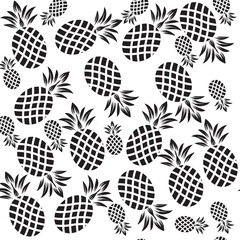 Seamless pineapple pattern with leaves for nature-inspired design.