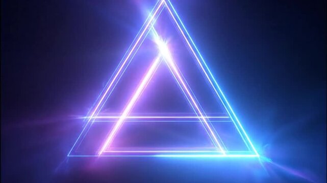 Abstract neon triangle shape
