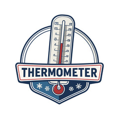 Thermometer full logo vector graphic design