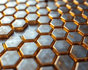 Abstract geometric pattern of hexagonal shapes