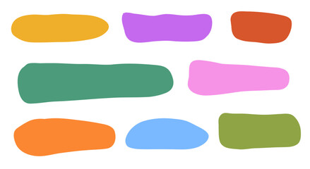 Set of irregular rectangle frame and organic shape in hand drawn style