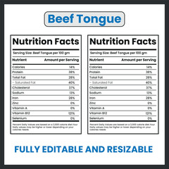 Obraz premium Beef Tongue Delicacy Illustration