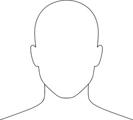vector illustration of a human head Blank Face Outline: Avatar Template for Customization Minimalist Human Head Outline for Design and Branding