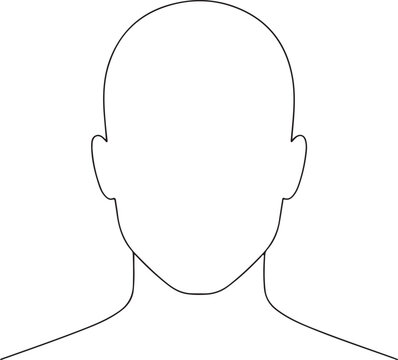 vector illustration of a human head Blank Face Outline: Avatar Template for Customization Minimalist Human Head Outline for Design and Branding