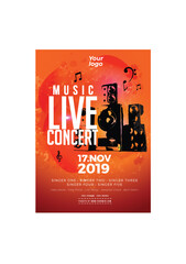 Music Live Concert Festival Template brochure poster design event 