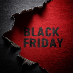 Black Friday Sale Banner with Torn Paper Effect	