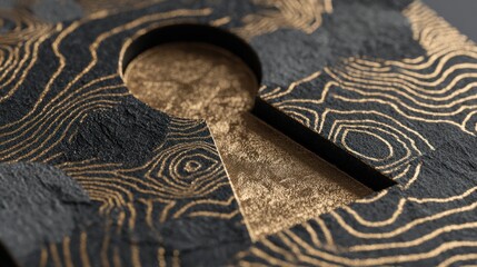 Keyhole in dark stone surface