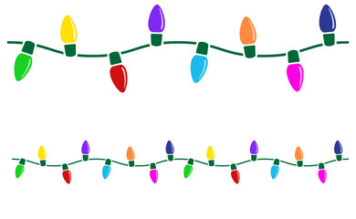 Christmas Lights Lightbulb Tree Seamless String Bulb Logo Sign