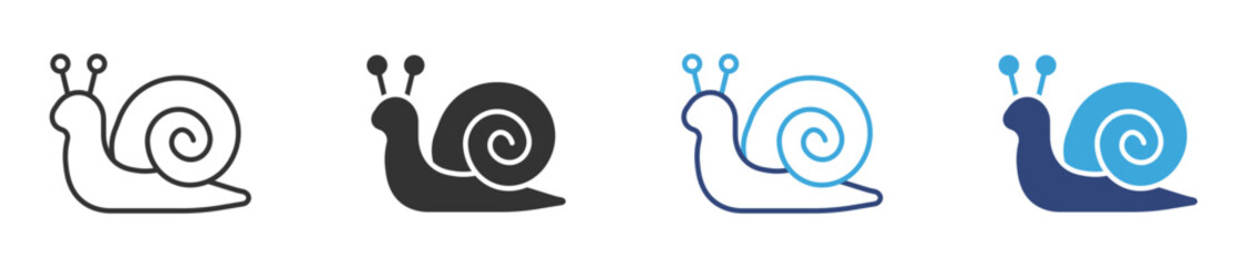 Snail icon set in outline and flat style , vector illustration.  © Habiba Anika