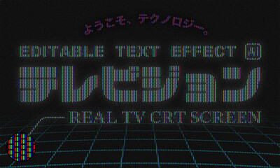 Analog TV Screen Text Effect with RGB Dots Seamless Pattern