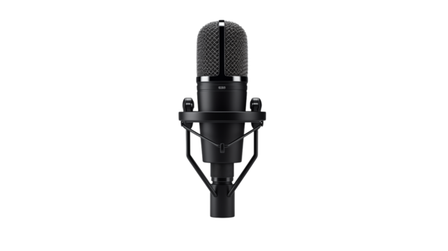 Professional studio microphone captures crystal clear audio for podcasting, music, and voiceovers