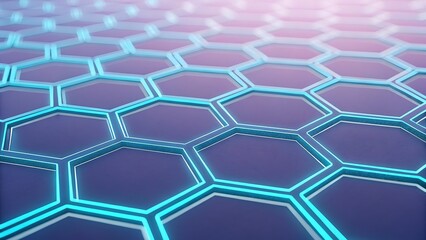 Abstract glowing hexagonal pattern background with futuristic technology feel