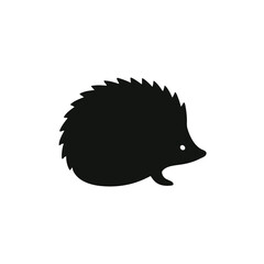 Cute hedgehog side profile silhouette