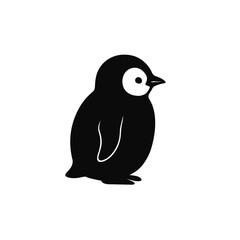 Cute penguin chick silhouette