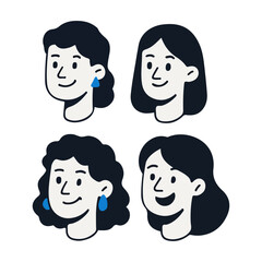 Character Head Expressions — Male & Female Faces