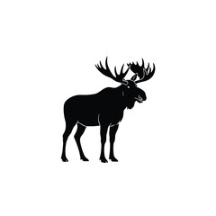 Moose standing front view silhouette