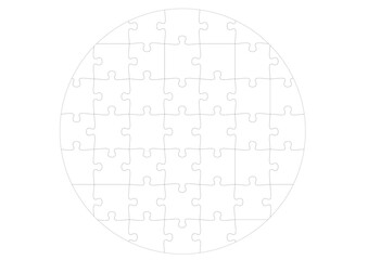 Circle Shaped Jigsaw Puzzle &ndash; Vector Design Illustration