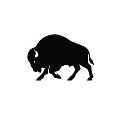 Bison charging silhouette
