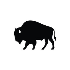 American bison silhouette walking