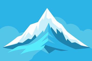 Cartoon frozen mountain slope vector illustration