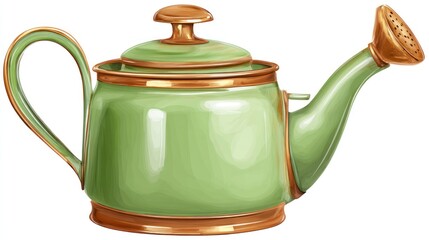 Vintage green watering kettle