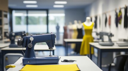 Fototapeta premium Sewing machine clothing workshop