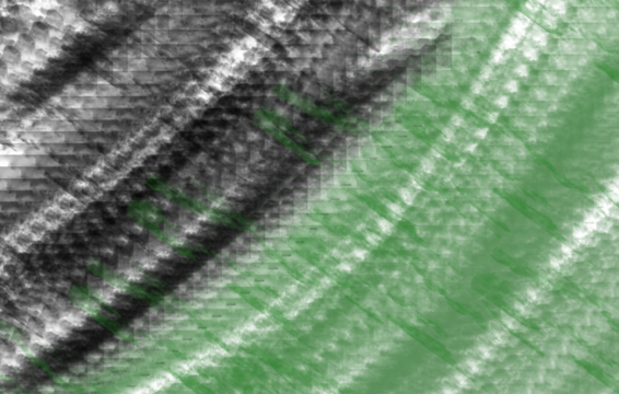 Diagonal stripe pattern texture of grey and green on transparent background.