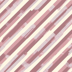 Obraz premium Modern Abstract Diagonal Stripes in Muted Pink and Cream Pattern.