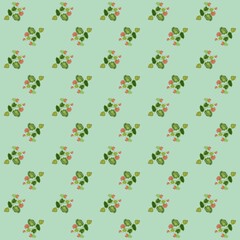 seamless floral pattern green background