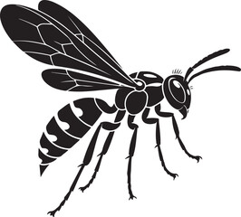 Obraz premium Black silhouette of an ant on a white background, vector shape