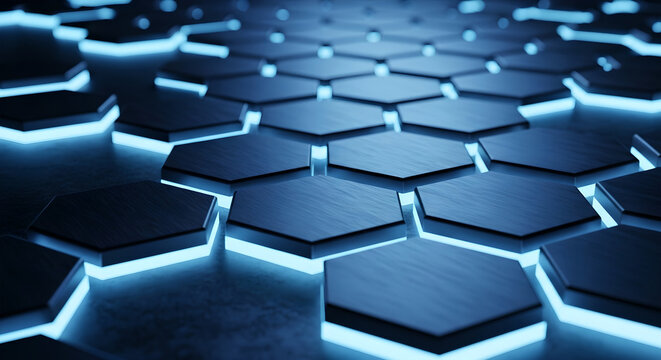 Futuristic Hexagon Grid: Hi-Tech Background for UI-UX, Presentations, and Digital Design