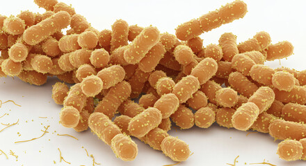 Microscopic View of Rod-Shaped Bacteria A Detailed Examination of Microbial Structures