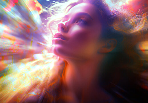 Red And Blue Rainbow Prism Glow Photo Effect